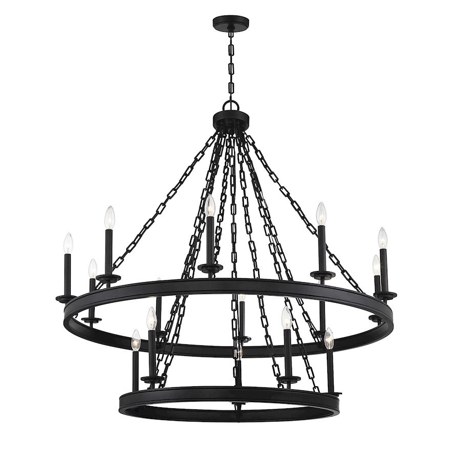 15 Light Chandelier, Matte Black