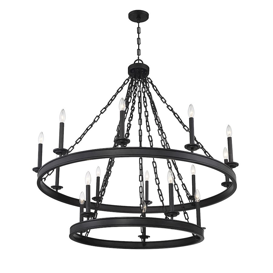 15 Light Chandelier, Matte Black