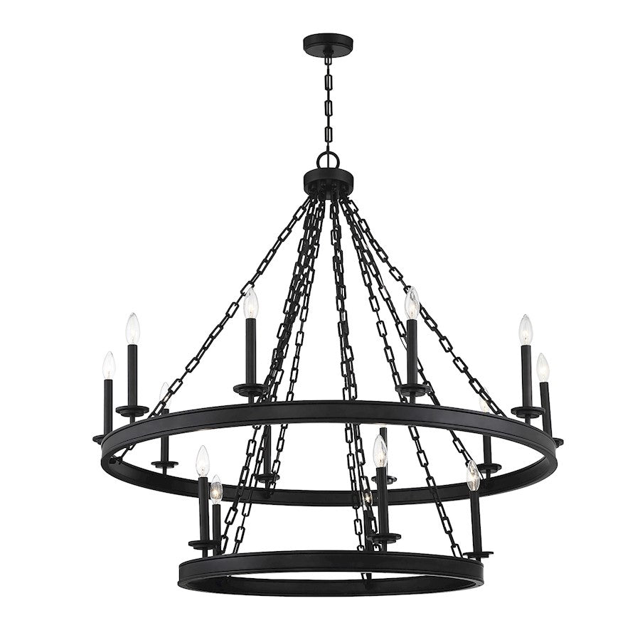 15 Light Chandelier, Matte Black