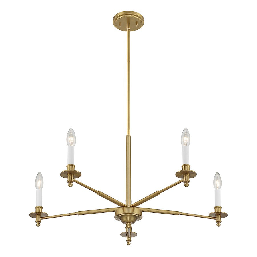 5-Light Chandelier, Warm Brass