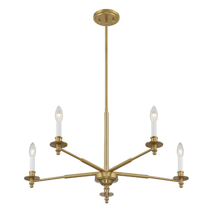 5-Light Chandelier, Warm Brass