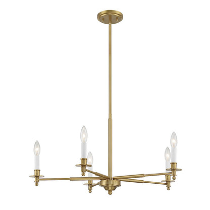 5-Light Chandelier, Warm Brass