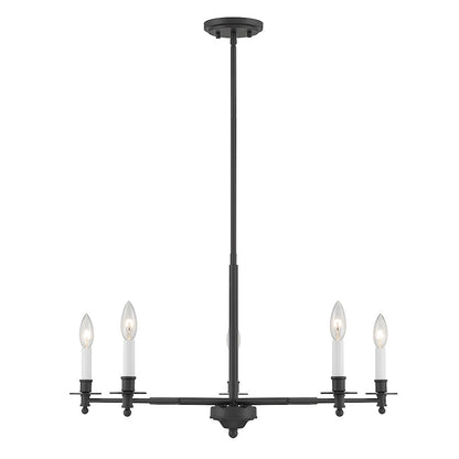 5-Light Chandelier, Matte Black