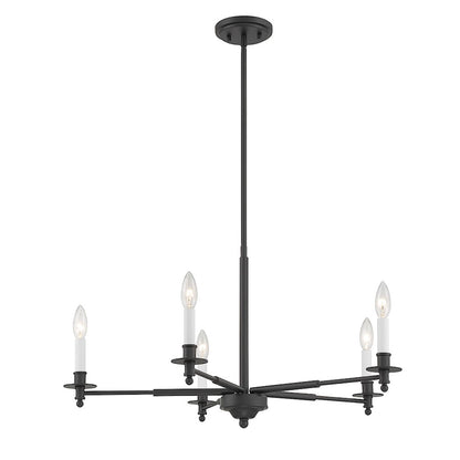 5-Light Chandelier, Matte Black