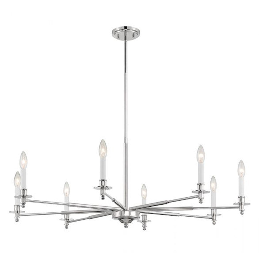 Savoy House Jasmine 8-Light Chandelier, Polished Nickel - 1-4412-8-109