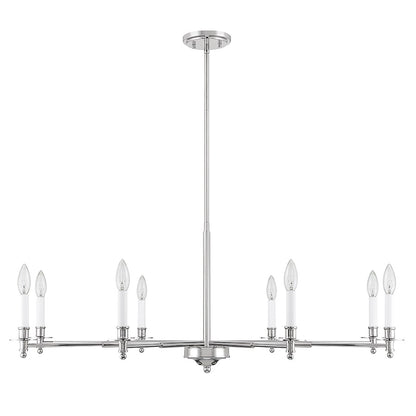 8-Light Chandelier, Polished Nickel