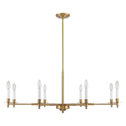 8-Light Chandelier, Warm Brass