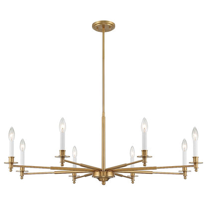 8-Light Chandelier, Warm Brass