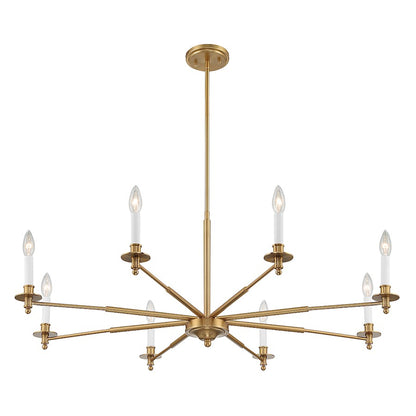 8-Light Chandelier, Warm Brass