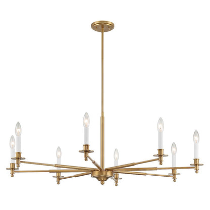 8-Light Chandelier, Warm Brass