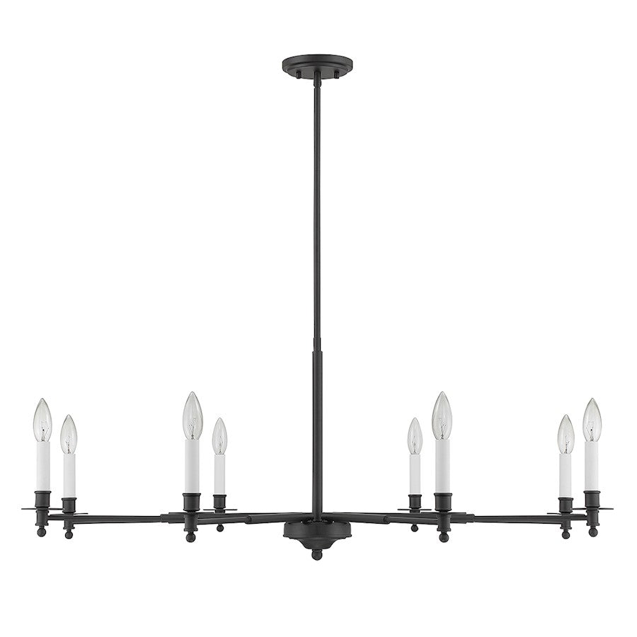 8-Light Chandelier, Matte Black