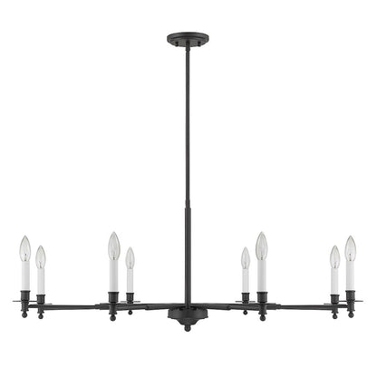 8-Light Chandelier, Matte Black