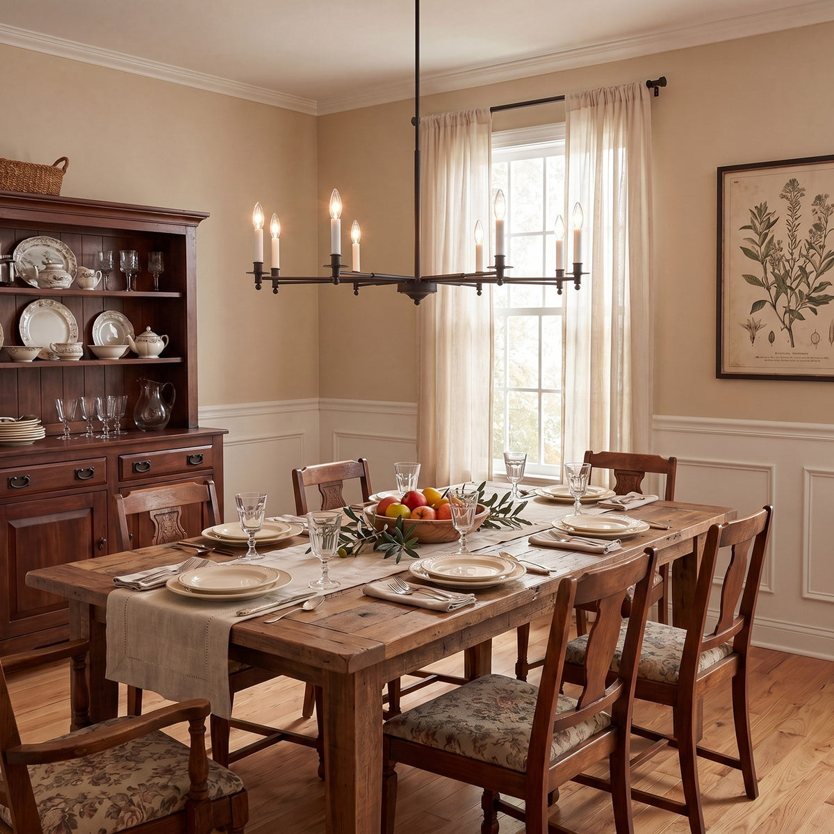5-Light Chandelier, Matte Black
