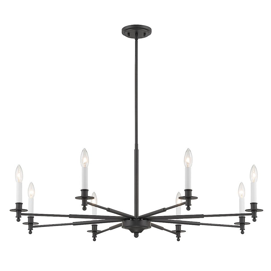 8-Light Chandelier, Matte Black