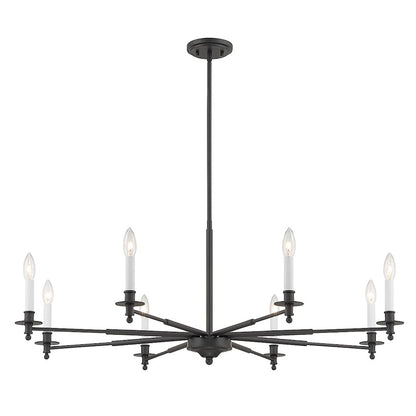 8-Light Chandelier, Matte Black