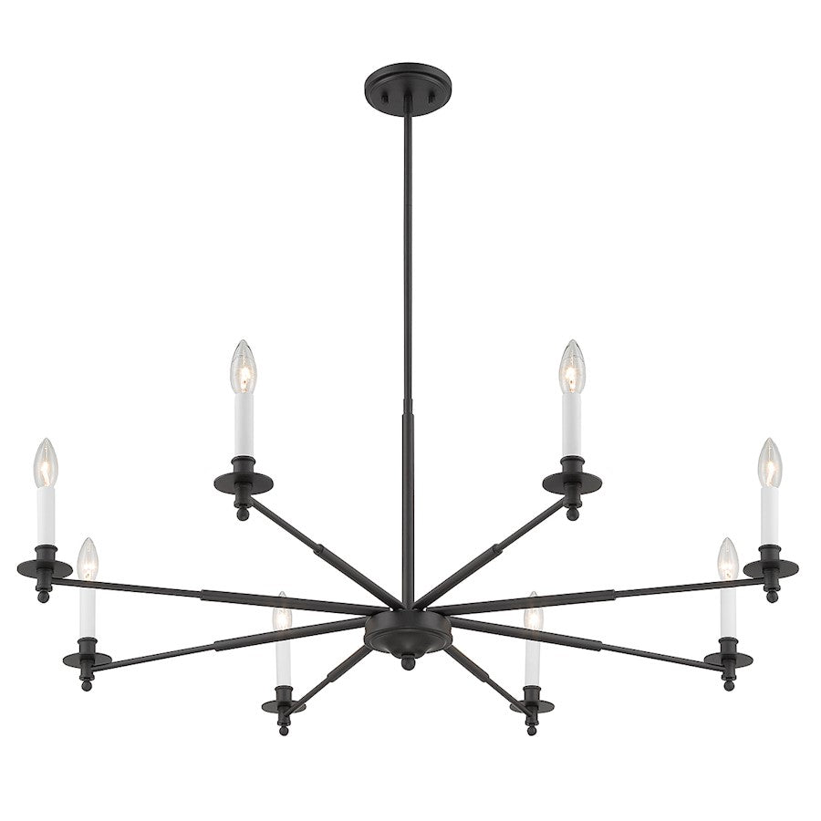 8-Light Chandelier, Matte Black