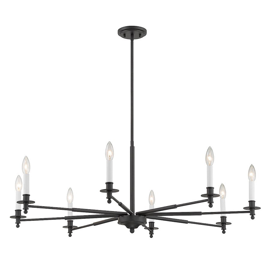 8-Light Chandelier, Matte Black