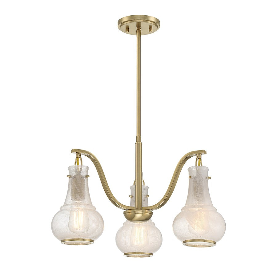 Savoy House Adams 3-Light Chandelier, Warm Brass - 1-4418-3-322