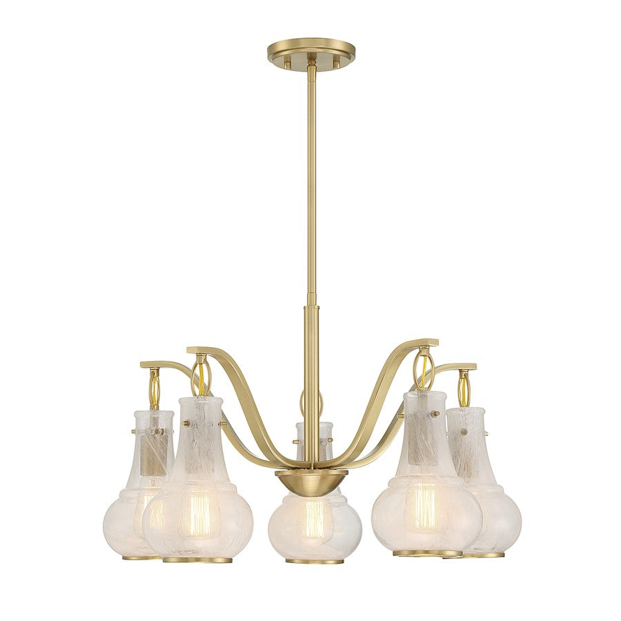 Savoy House Adams 5-Light Chandelier, Warm Brass - 1-4419-5-322