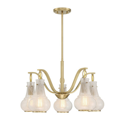 Savoy House Adams 5-Light Chandelier, Warm Brass - 1-4419-5-322