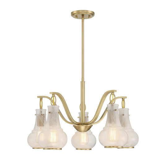 3 Light Chandelier, Warm Brass