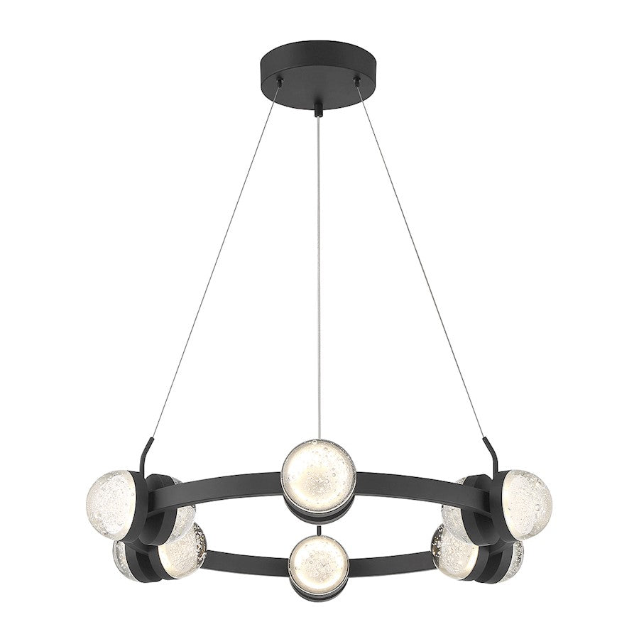 12 Light LED Chandelier, Matte Black