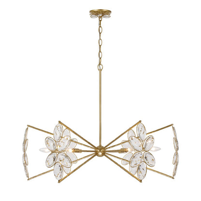 Savoy House Marbella 6 Light Chandelier, Gold Shimmer