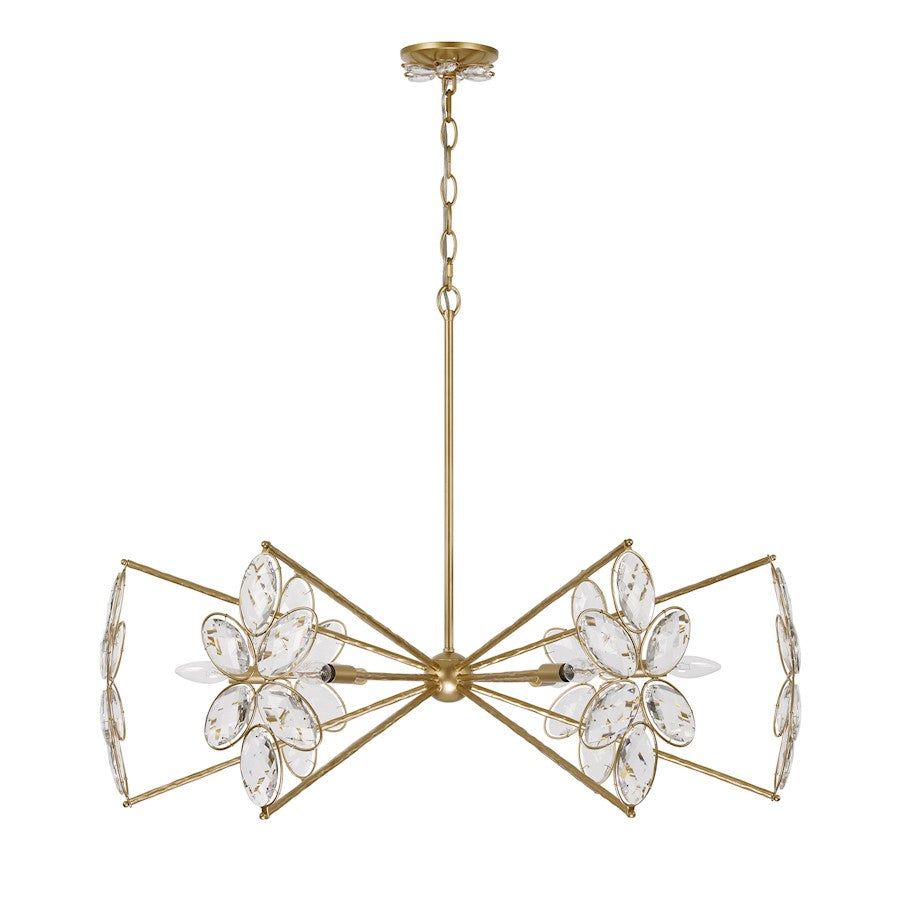 Savoy House Marbella 6 Light Chandelier, Gold Shimmer
