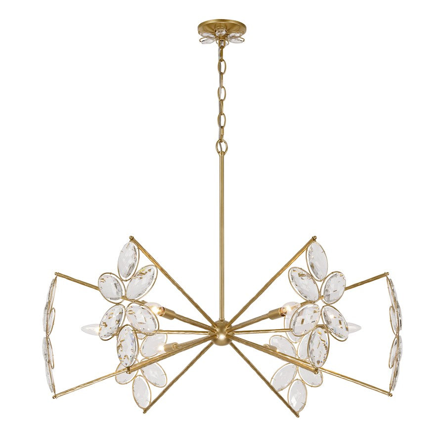 Savoy House Marbella 6 Light Chandelier, Gold Shimmer