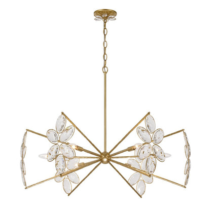 Savoy House Marbella 6 Light Chandelier, Gold Shimmer