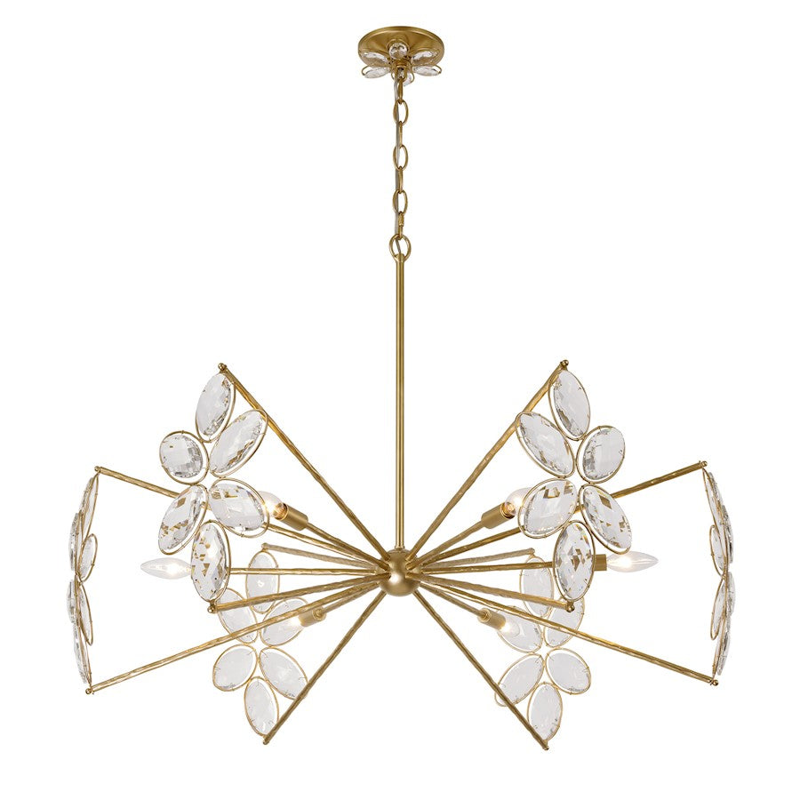 Savoy House Marbella 6 Light Chandelier, Gold Shimmer