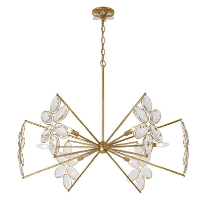 Savoy House Marbella 6 Light Chandelier, Gold Shimmer