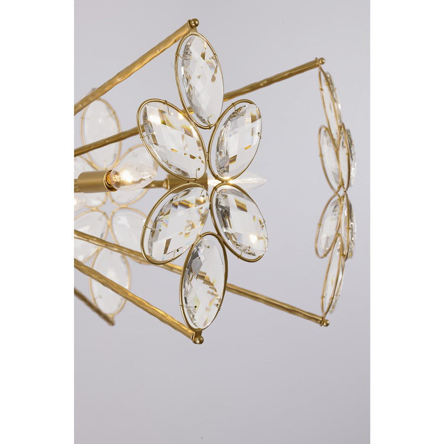 Savoy House Marbella 6 Light Chandelier, Gold Shimmer