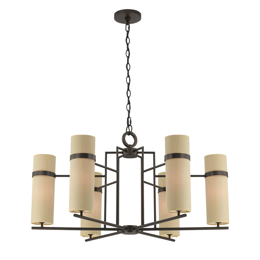 Savoy House Weston 6 Lt Chandelier, Mediterranean