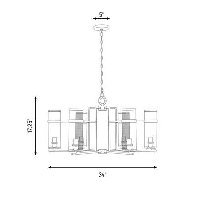 Savoy House Weston 6 Lt Chandelier, Mediterranean