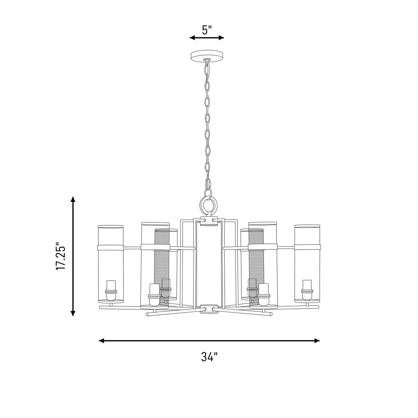 Savoy House Weston 6 Lt Chandelier, Mediterranean