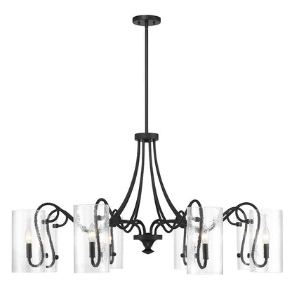 8 Light Chandelier, Matte Black