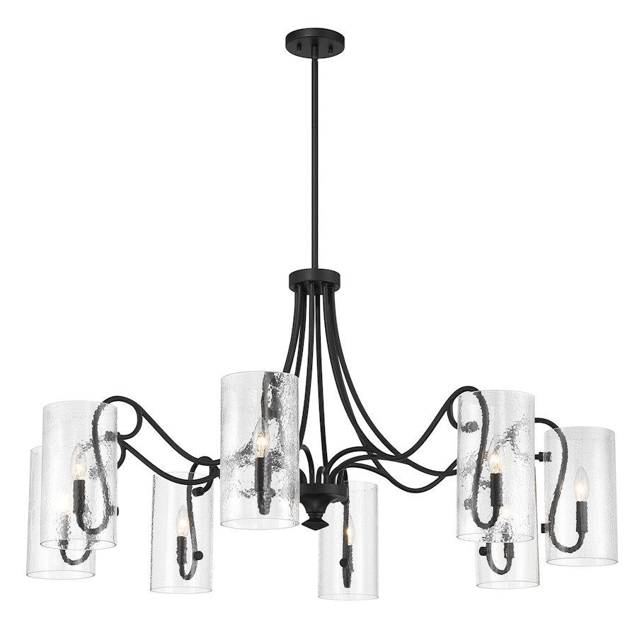 8 Light Chandelier, Matte Black