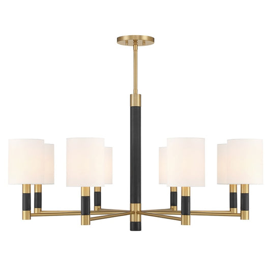 Savoy House Conrad 8 Lt Chandelier, White, Warm Brass