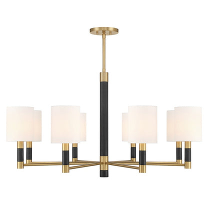 Savoy House Conrad 8 Lt Chandelier, White, Warm Brass