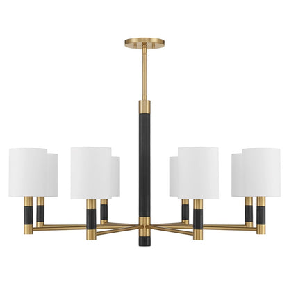 Savoy House Conrad 8 Lt Chandelier, White, Warm Brass