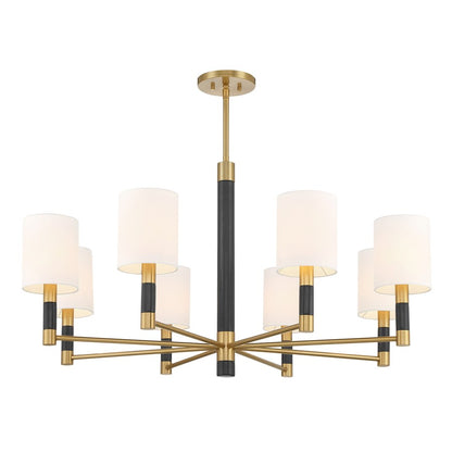 Savoy House Conrad 8 Lt Chandelier, White, Warm Brass