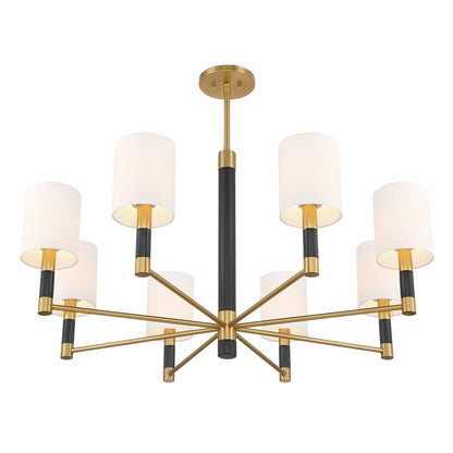 Savoy House Conrad 8 Lt Chandelier, White, Warm Brass