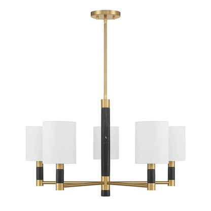 Savoy House Conrad 5 Lt Chandelier, White, Warm Brass
