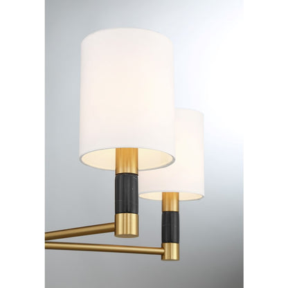 Savoy House Conrad 5 Lt Chandelier, White, Warm Brass