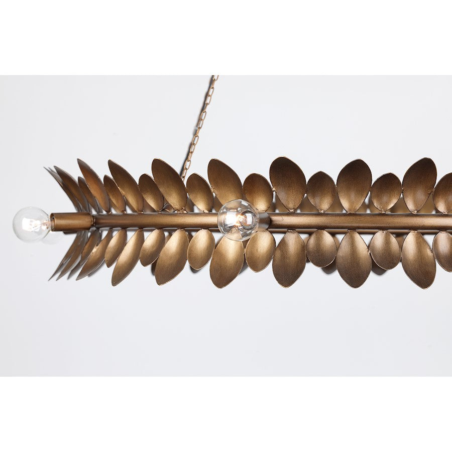 8 Light Chandelier, Patinated Bronze