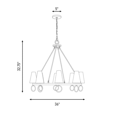 Savoy House Wilkes 8 Lt Chandelier, White, Warm Brass