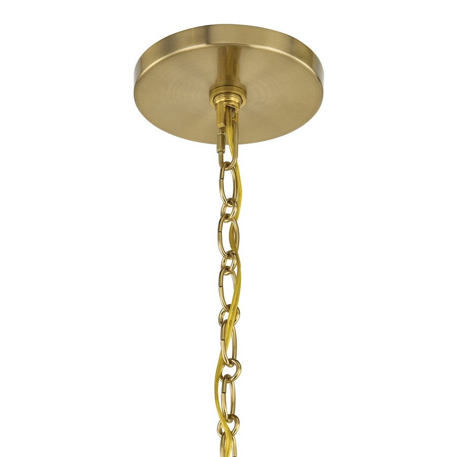 Savoy House Wilkes 8 Lt Chandelier, White, Warm Brass