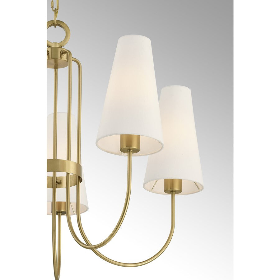 Savoy House Wilkes 5 Lt Chandelier, White, Warm Brass
