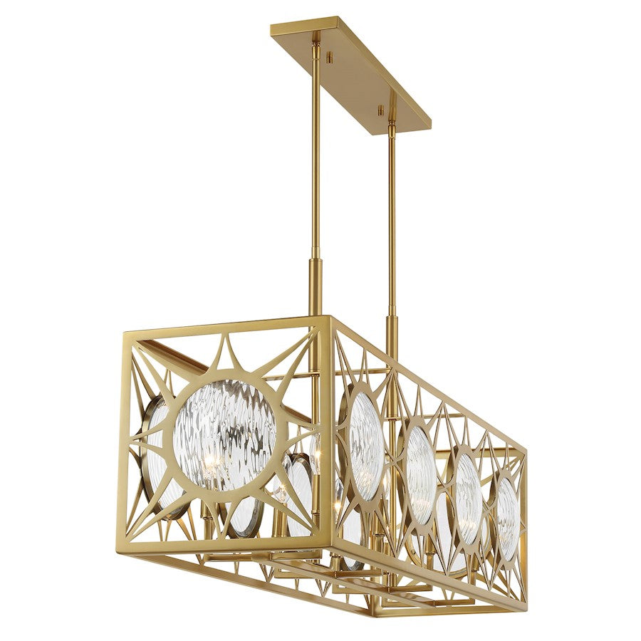 Savoy House Balfour 8 Light Linear Chandelier, Warm Brass